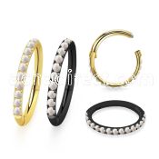 sgsh10opt pvd steel hinged segment ring 16g outward opals