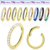 sgtsh10 anodized 316l steel hinged segment ring cz stones