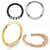 sgtsh28 pvd plated steel hinged segment ring cnc cz side