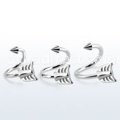 sp16aw 316l steel eyebrow spiral 1.6mm w cone steel arrow end