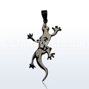 spdk9 black plated stainless steel lizard design pendant