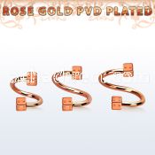 spettdi rose gold steel eyebrow spiral w 2 3mm dices