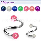 speuvbab 316l steel eyebrow spiral w 3mm ab coated acrylic ball