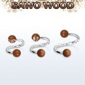 spsw5 organic spiral w 316l steel post w 2 5mm sawo wood balls