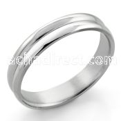 sr122 high polished stainless steel double wide ribbed ring