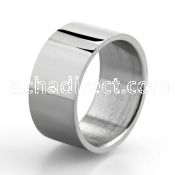 sr125 matte polished stainless steel engravable 10mm wide ring
