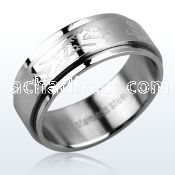sr155 matte stainless steel spinner ring with dragon dragon