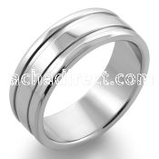 sr162 high polished stainless steel ring with lined sides