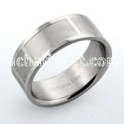sr181 high polished stainless steel ring with squares pattern