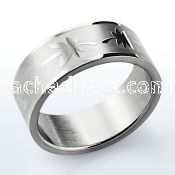 sr203 matte stainless steel carving ring with marijuana