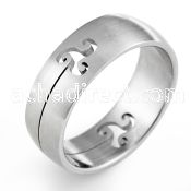 sr290 matte stainless steel cutting ring w cut out triskele