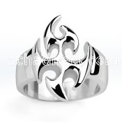 sr331 stainless steel ring with a casted tribal skull design
