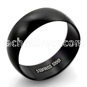 srb17 black anodized stainless steel wide band ring