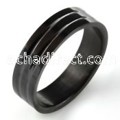 srb20x black stainless steel ring with high polished tri band
