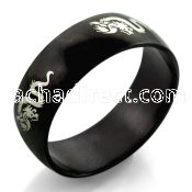 srb34 black stainless steel ring with chinese dragon design