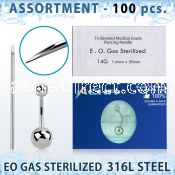 sset04 professional piercing kit steel belly bananas needles