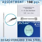 sset08 professional piercing kit steel nipple barbell needles