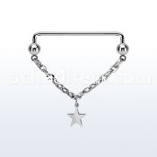 steel industrial surface barbell w small chain & star