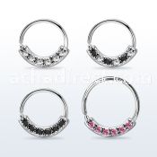 steel seamless ring, 20g w 6 1.5mm czs on the lower part