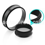 stpgxl xl black pvd 316l steel single flared flesh tunnel