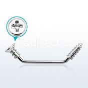 subscw 316l steel 45 surface barbell w cross screw screw tip