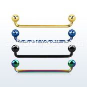 subta anodized 45 316l steel surface barbell with 5mm balls