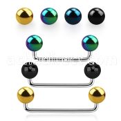 sudbt6 90 polished steel surface barbell with 6mm black balls