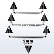 sudcnt5 90 polished steel surface barbell w 5mm black cones