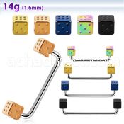 suddt5 90 polished steel surface barbell w 5mm black dices