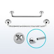 sudid internal steel surface barbell w 2 screw nut tops