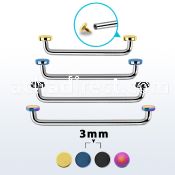 sudite3 internal steel surface barbell w 2 3mm pvd plated disks