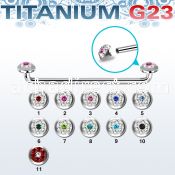 sudtaf5b internal steel surface barbell w 2 multi crystals tops