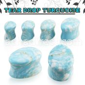tgsc turquoise double flare saddle plug teardrop shape