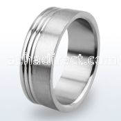 tir4 matte titanium g23 ring with 3 carved lines on one side
