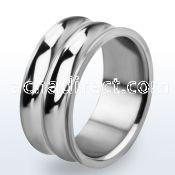 tir5 high polished two ribbed titanium g23 ring