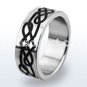 tir7 high polished titanium g23 ring with black etching