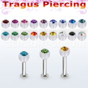 tlbajb4s 316l steel tragus labret 16g w a 4mm bio flex jewel ball