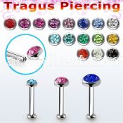 tlbifrc steel internal tragus labret w flat multi crystal top