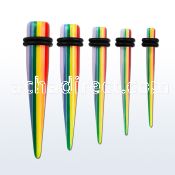 tpvrb rainbow colored acrylic taper w double rubber o rings