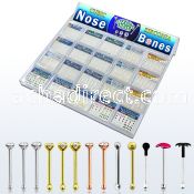 tranb2 tray w 1040 pcs of silver nose bone w prong set cz tops