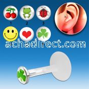 trgl1 bioflex tragus piercing w 3mm push in logos silver top