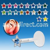trgs8 bioflex tragus piercing w crystal star silver top
