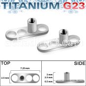 tsa2 titanium g23 3 circular holed base for dermal piercing