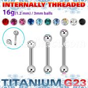ubbejb3i titanium g23 internal barbell 3mm jewelball