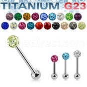 ubbfr6 titanium g23 tongue barbell w 6mm ferido ball
