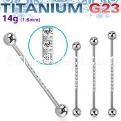 ubbindz titanium industrial barbell 14g two balls cz on