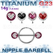 ubfnpe8 nipple shield w titanium bar w 2 8mm multi crystal balls