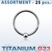 ublk106 bulk of titanium g23 ball closure rings with 3mm ball
