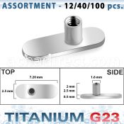 ublk302 bulk of solid titanium g23 dermal anchor base part