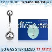 ublk473 sterilized titanium g23 belly banana with 5 6mm ball
